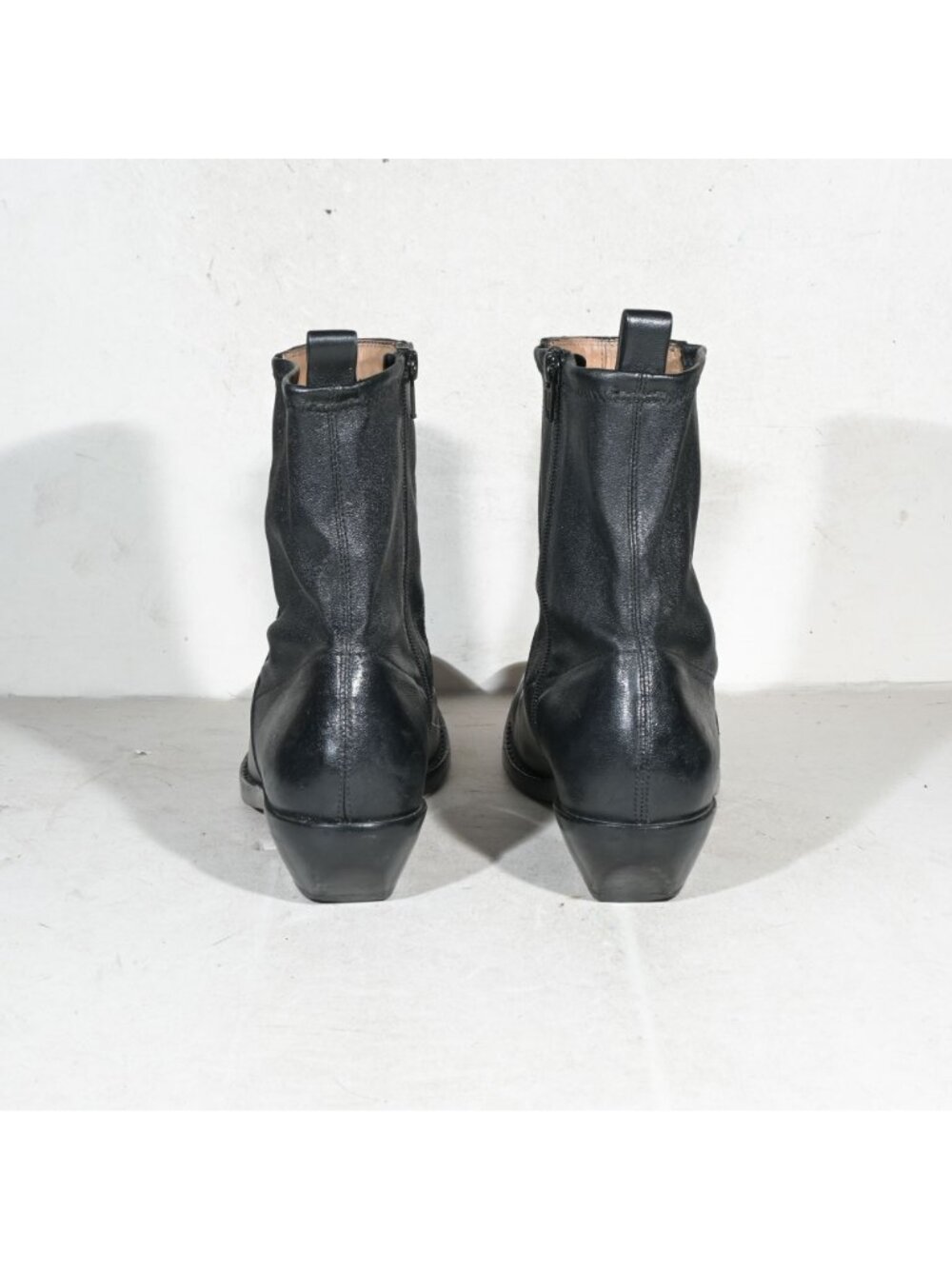 Madewell Idris Black Leather Ankle Boots Inside Zip Womens 10.5 - Picture 4 of 8